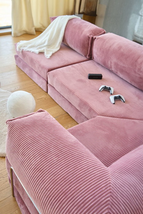 Atelier Del Sofa Sofá-Cama Esquinero Kanyon - Rosa
